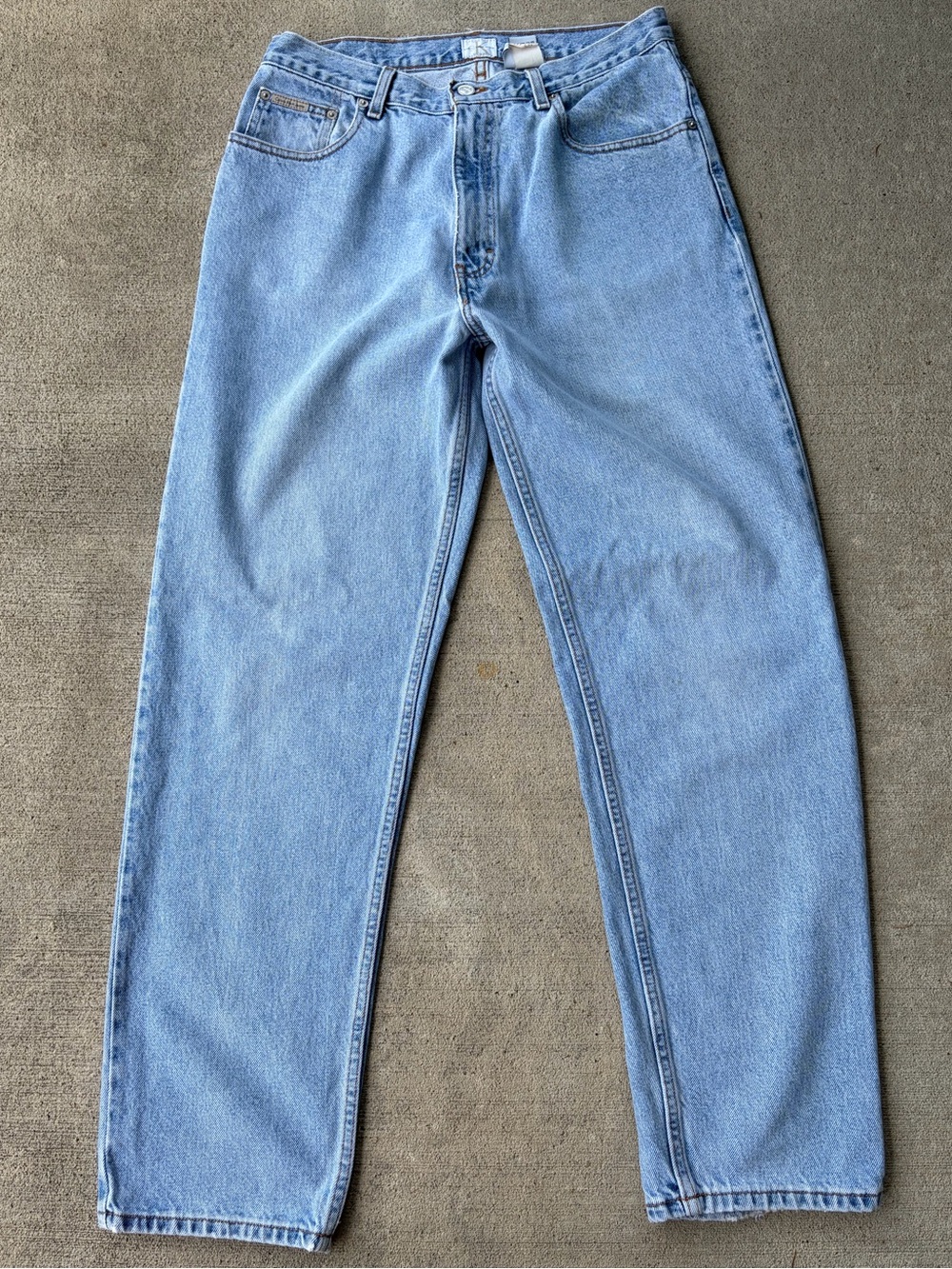 Vintage 90s Calvin Klein light wash denim straight leg jeans